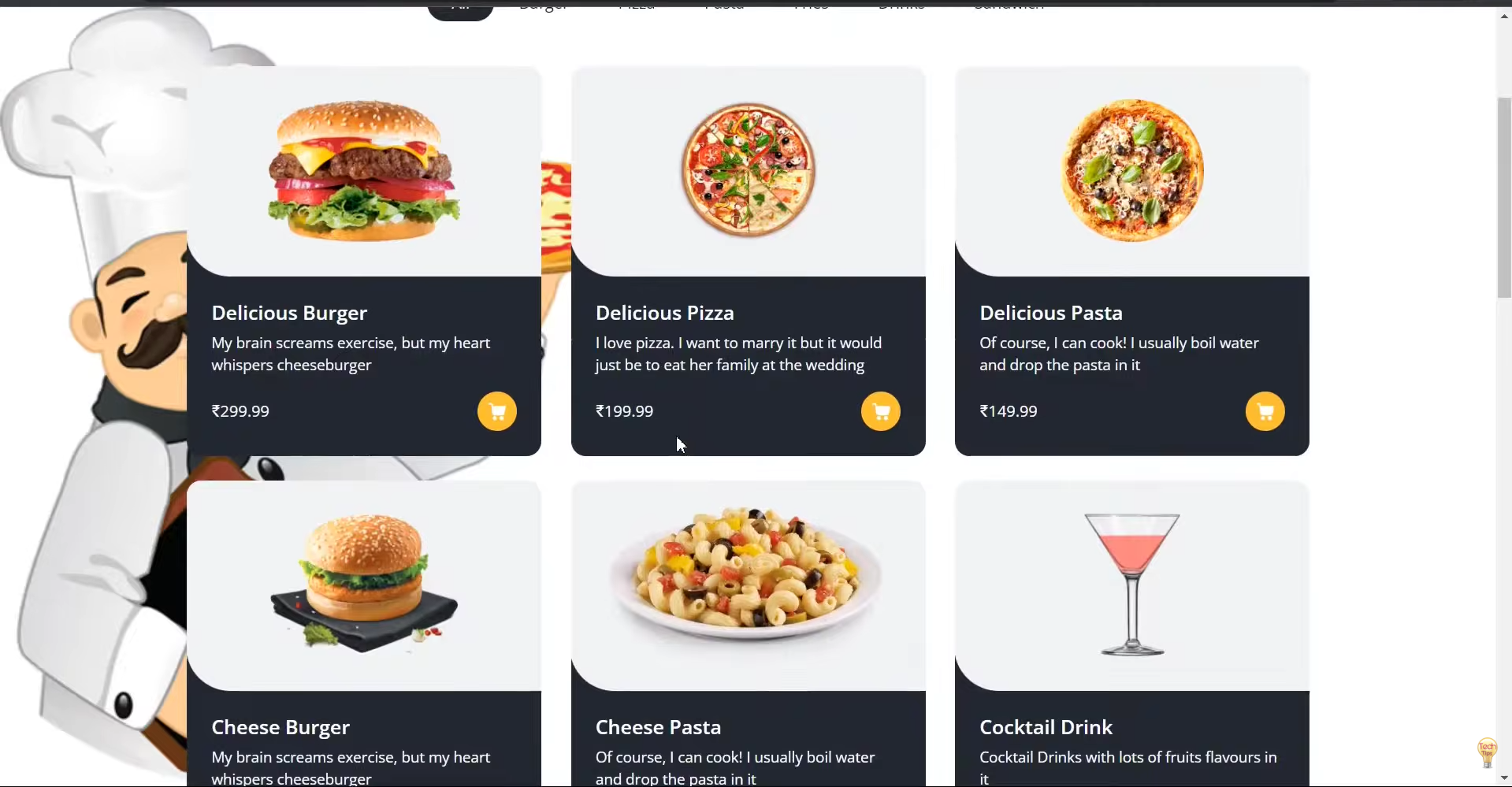 Foodie — real website screenshot